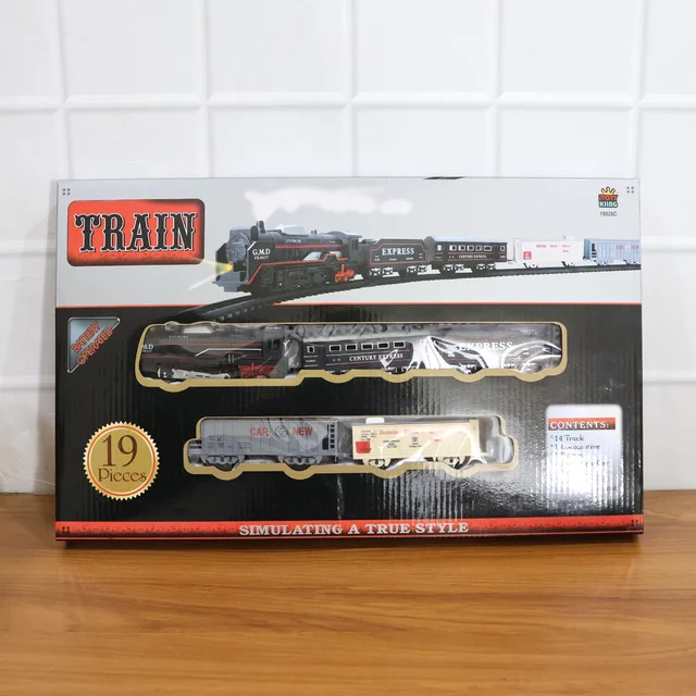 Battery Operated Toy Train Set – 19-Piece Track Playset for Kids