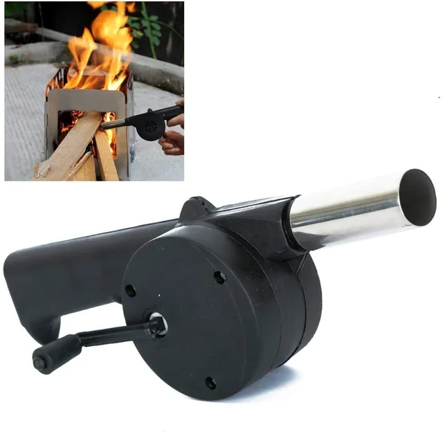 BBQ Air Blower Fan – Portable Hand Crank for Charcoal Grills | Velvet Wheels