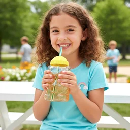 Bear Shape Kids Drinking Cup with Straw – 350ml Fun Hydration