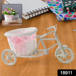 Bicycle Flower Pot Stand – Lightweight Plastic Home Decor Accent
