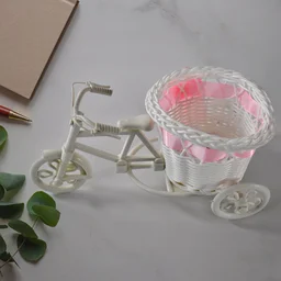 Bicycle Flower Pot Stand – Lightweight Plastic Home Decor Accent