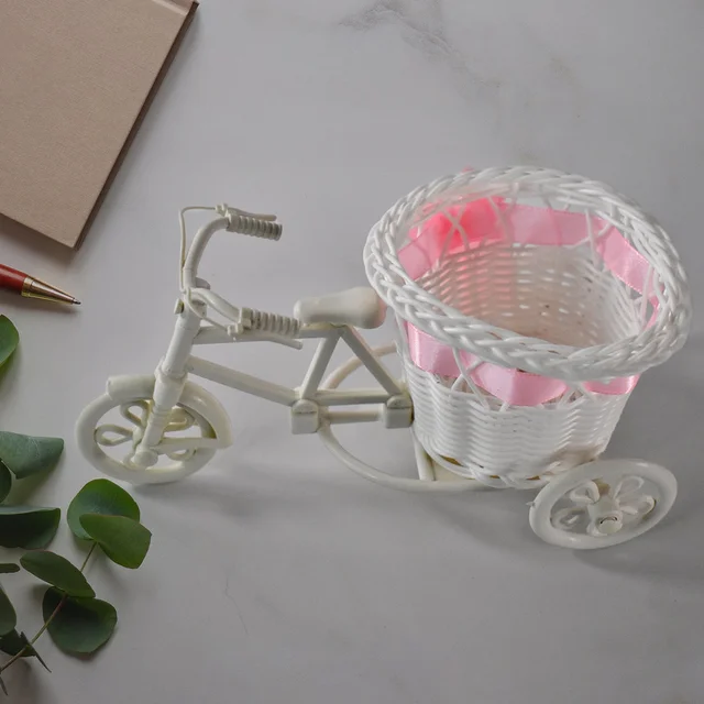 Bicycle Flower Pot Stand – Lightweight Plastic Home Decor Accent