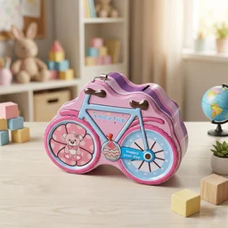 Bicycle Shape Piggy Bank – Colourful Kids’ Saving Toy with Lock