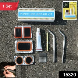 Bicycle Tire Repair Kit – Portable Puncture Patch Set with Adhesive