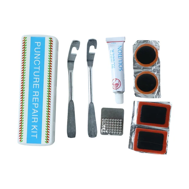 Bicycle Tire Repair Kit – Portable Puncture Patch Set with Adhesive