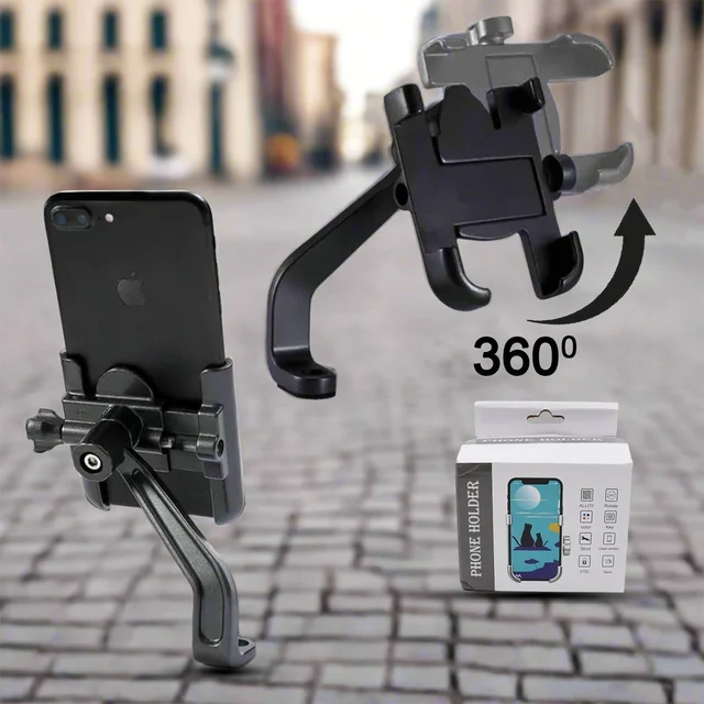Bike Mobile Holder – 360° Metal Mount for Scooty | VelvaBloom