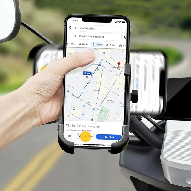 Bike Mobile Holder – 360° Metal Mount for Scooty | VelvaBloom