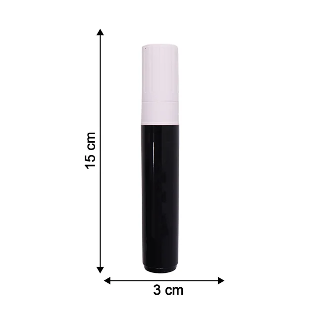 Black Chalk Marker Pen – Liquid Erasable for Chalkboard & Glass