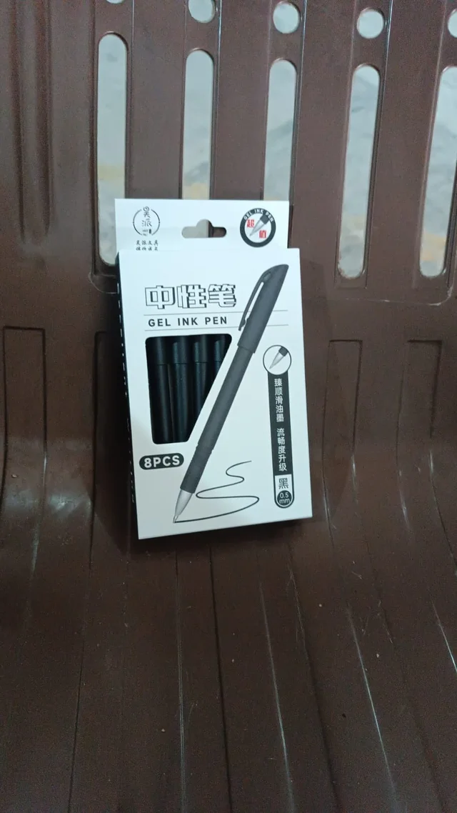 Black Gel Pen Set for Kids & School – Smooth Writing, 8 Pcs | InkGlow