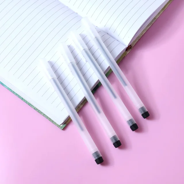 Black Gel Pens Set of 6 – Transparent, Smooth Writing