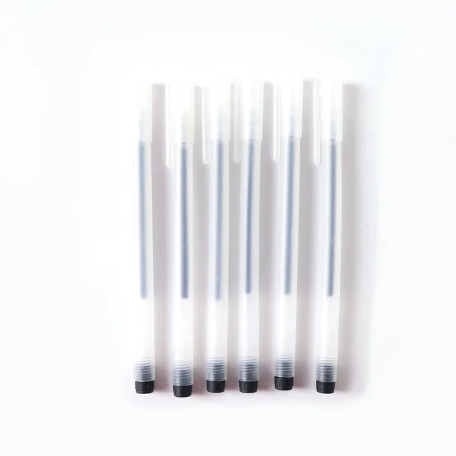 Black Gel Pens Set of 6 – Transparent, Smooth Writing