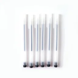 Black Gel Pens Set of 6 – Transparent, Smooth Writing