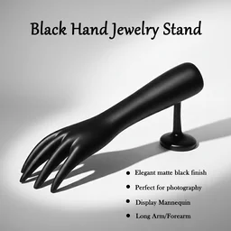 Black Hand Jewelry Display Stand – Elegant Matte Finish Organizer
