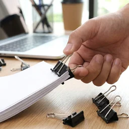 Black Metal Binder Clips 19mm – Strong 12-Piece Set