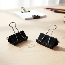 Black Metal Binder Clips 19mm – Strong 12-Piece Set