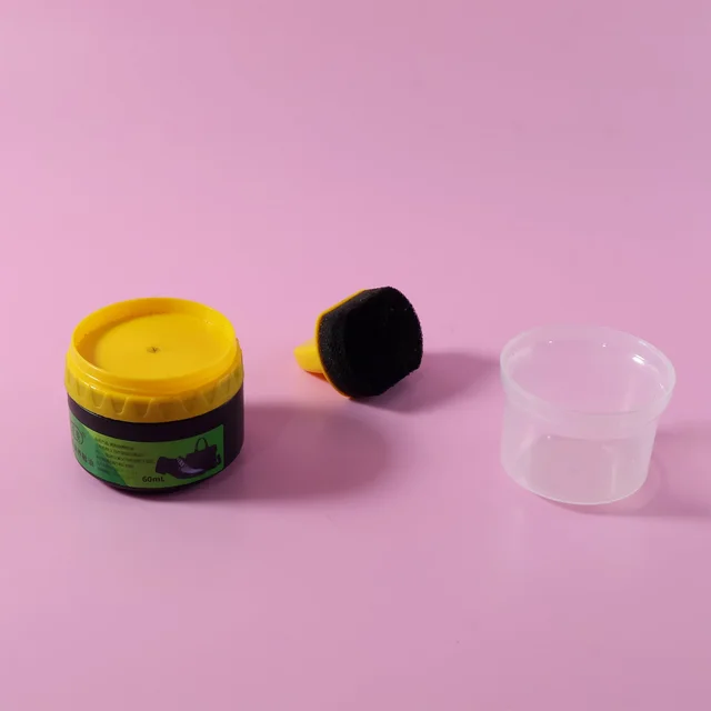 Black Shoe Polish Cream – Built-in Sponge for Easy Application