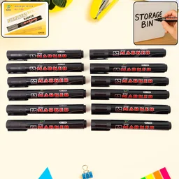 Black Whiteboard Marker – Low Odor Ink & Quick-Dry Bullet Tip