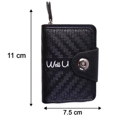Black Zip-Around Card Holder Wallet – Secure Multi-Card Organizer