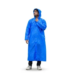 Blue EVA Hooded Rain Coat for Men & Women Monsoon Wear