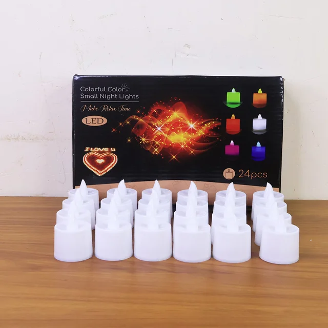 Blue LED Tea Light Candles – 24 Pc Flameless Decorative Lights