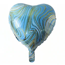 Blue Marble Heart Foil Balloon – Bright & Festive Party Decor