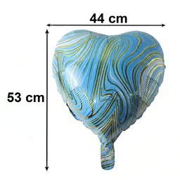 Blue Marble Heart Foil Balloon – Bright & Festive Party Decor