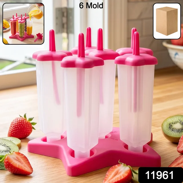 BPA-Free Plastic Ice Cream Molds – Set of 6 with Lids & Handles
