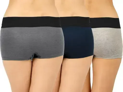 Wyatt Women Cotton Regular Tummy Tucker Boyshorts ( Pack of 3 ) - XXS XXL