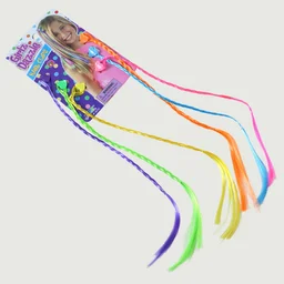 Braided Hair Extension Streaks – Colourful Clip-In Set for Kids