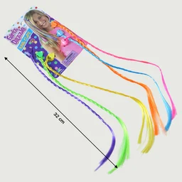 Braided Hair Extension Streaks – Colourful Clip-In Set for Kids