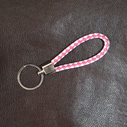 Braided Leather Keychain – Durable Metal Ring & Stylish Hand Strap