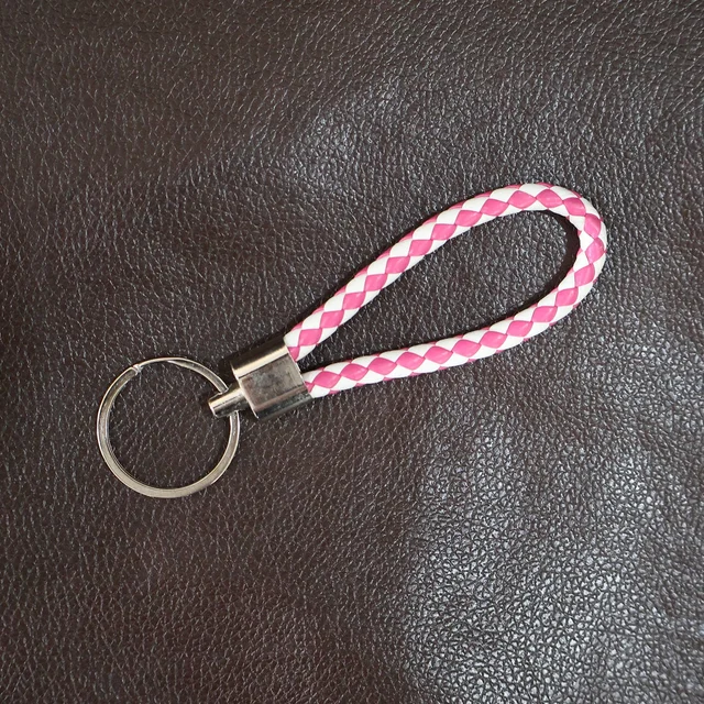 Braided Leather Keychain – Durable Metal Ring & Stylish Hand Strap