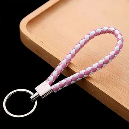 Braided Leather Keychain – Durable Metal Ring & Stylish Hand Strap