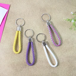 Braided Loop Keychain Set – 4-Piece Stylish Key Organizer for Daily Use