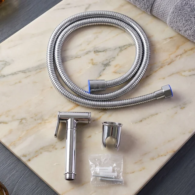 Brass Shattaf Health Faucet – Durable Chrome Finish for Hygiene