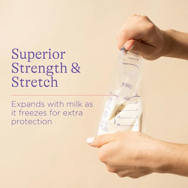 Breastmilk Storage Bags – Double Zipper Seal 60 Pcs | FERVENT