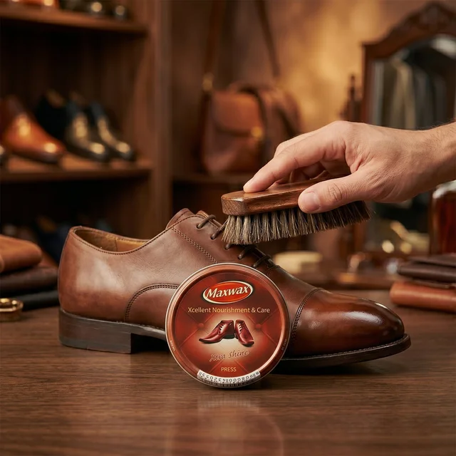 Brown Shoe Polish Cream Instant Shine Nourishment for Leather