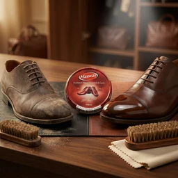 Brown Shoe Polish Cream Instant Shine Nourishment for Leather