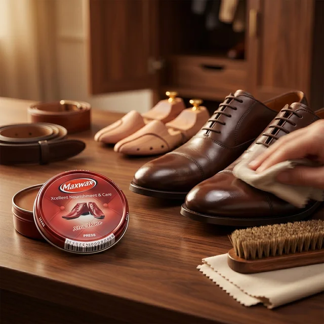 Brown Shoe Polish Cream Instant Shine Nourishment for Leather