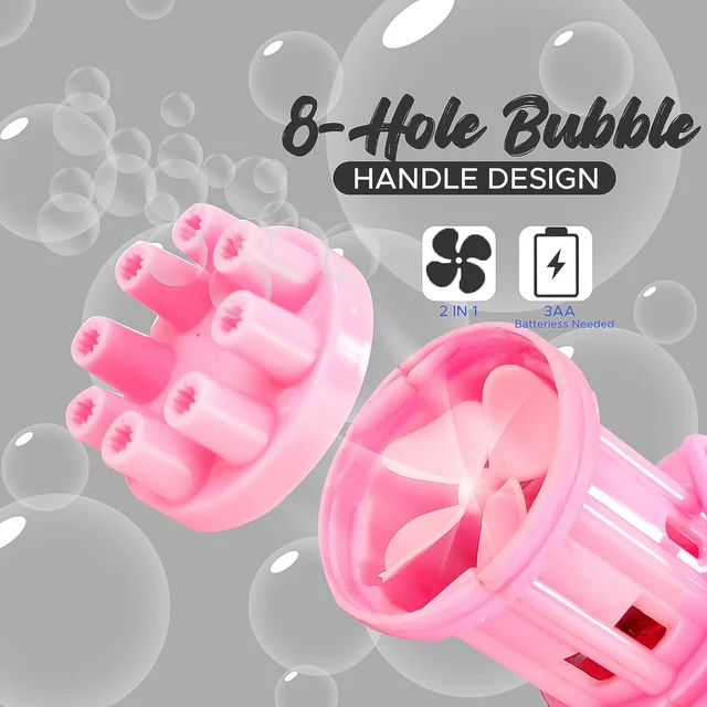 Bubble Gun Toy – 8-Hole Automatic Bubble Maker | Play & Move
