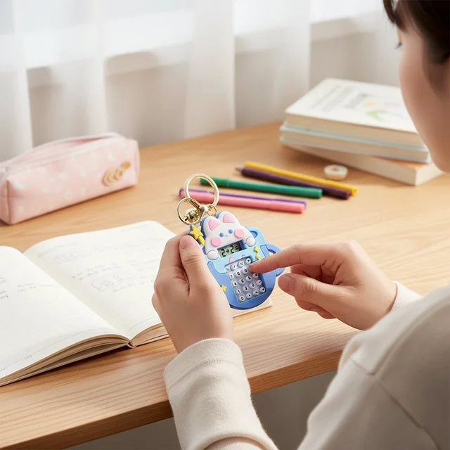 Bunny Calculator Keychain – Portable Mini Digital Calculator