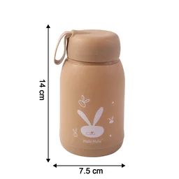 Bunny Print Glass Water Bottle – 330ML Leak-Resistant