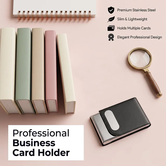 Business Card Holder – Premium Leather Finish with Steel Case
