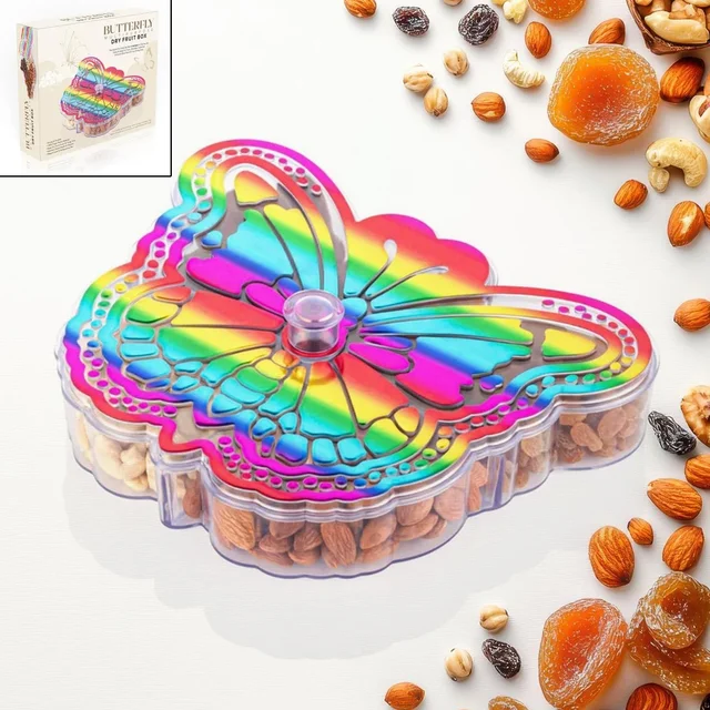 Butterfly Dry Fruit Box – 4-Compartment Storage | Tidy Table