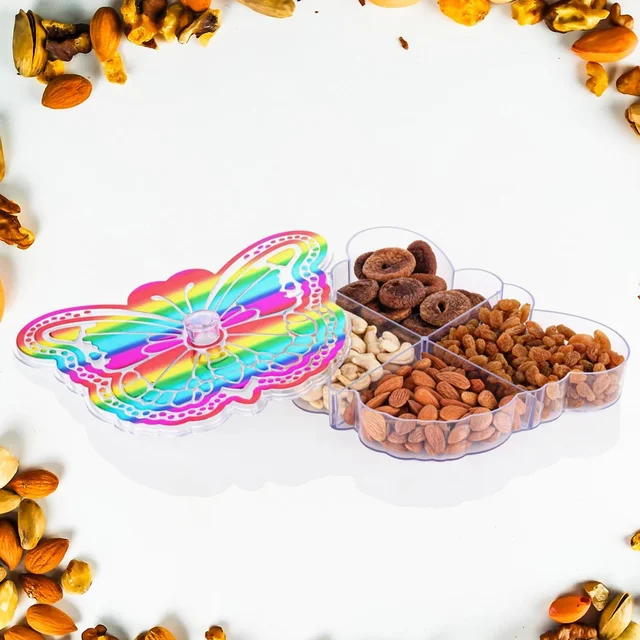 Butterfly Dry Fruit Box – 4-Compartment Storage | Tidy Table