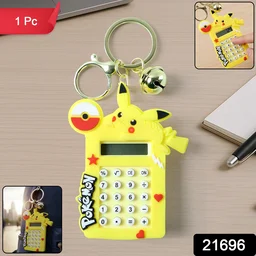 Calculator Keychain – Cute Yellow Cartoon Mini Digital Calculator