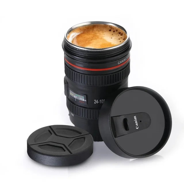 Camera Lens Coffee Mug – Stainless Steel, 350ml | Konvex