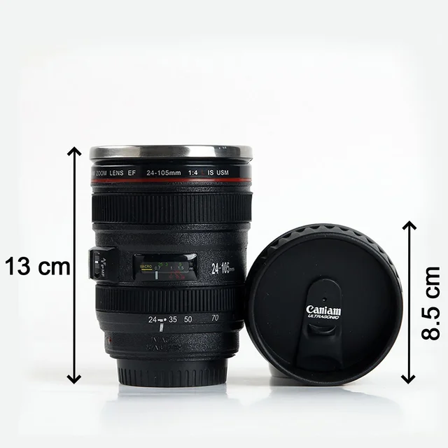 Camera Lens Coffee Mug – Stainless Steel, 350ml | Konvex