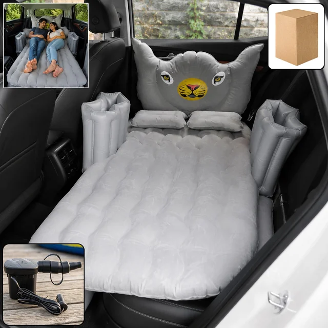 Car Air Mattress Bed Set – Portable, Quick-Inflate Travel Bed, Car Sofa