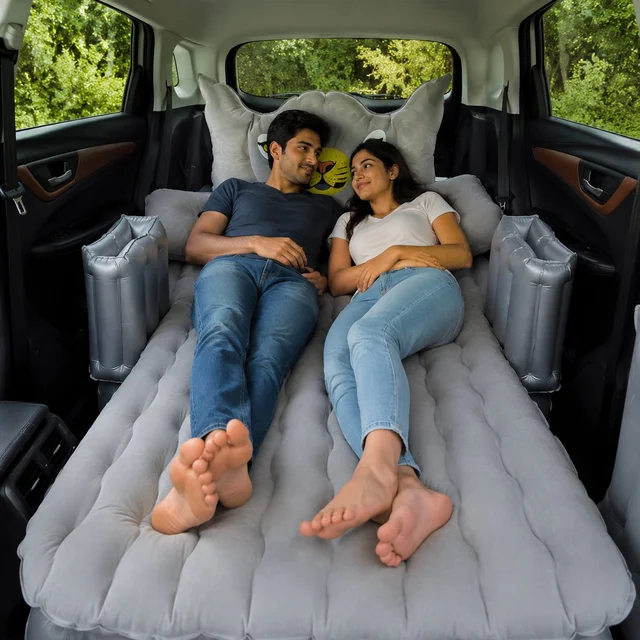Car Air Mattress Bed Set – Portable, Quick-Inflate Travel Bed, Car Sofa